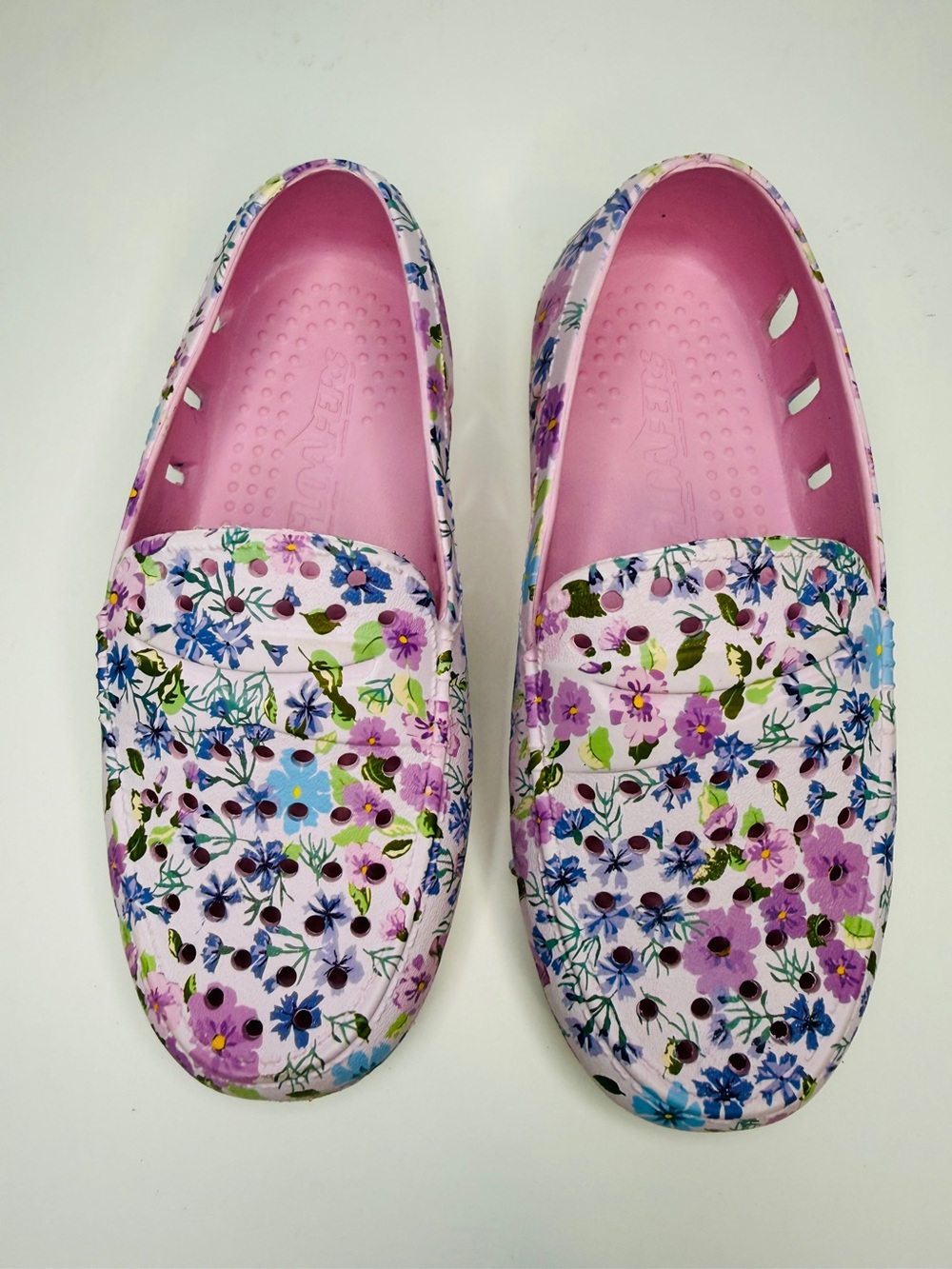 Floafers Girls Size 11 Floral Pink Purple Slip-On Loafers Water Shoes